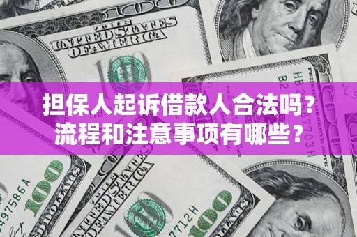武汉担保人起诉借款人合法吗？流程和注意事项有哪些？