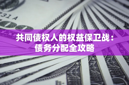 武汉共同债权人的权益保卫战：债务分配全攻略