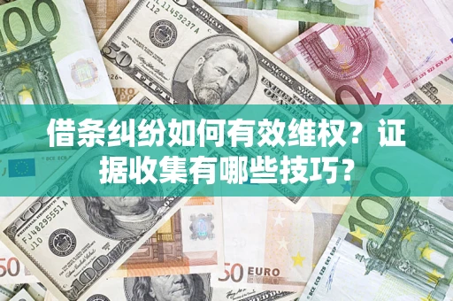 武汉借条纠纷如何有效维权？证据收集有哪些技巧？