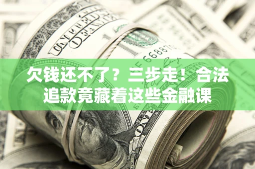 武汉欠钱还不了？三步走！合法追款竟藏着这些金融课