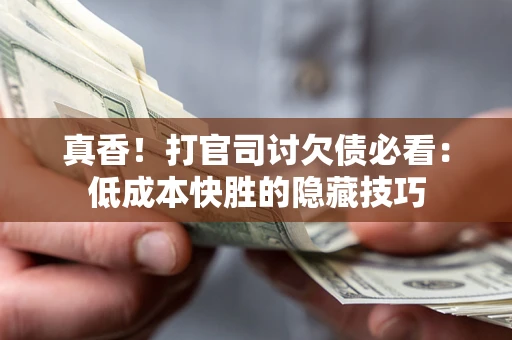 武汉真香！打官司讨欠债必看：低成本快胜的隐藏技巧