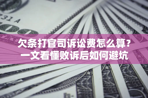 武汉欠条打官司诉讼费怎么算？一文看懂败诉后如何避坑