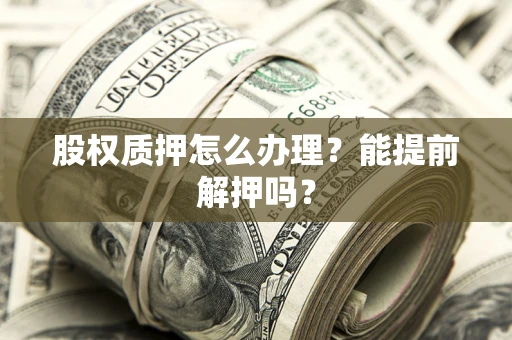 武汉股权质押怎么办理？能提前解押吗？